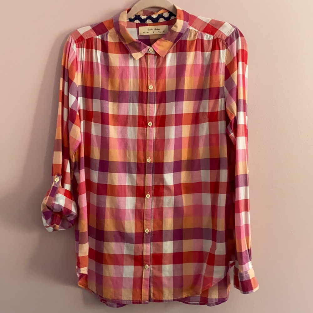 Anthropology- Isabella Sinclair - Hingham button up with netted backing Size M